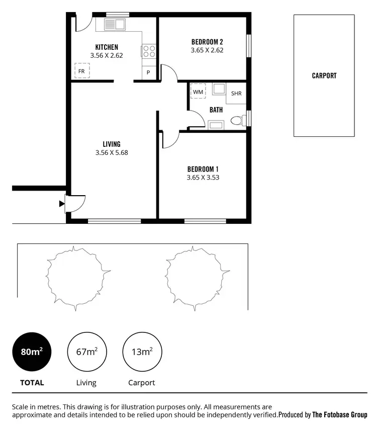 Floorplan of Homely unit listing, 1/77 Diagonal Road, Somerton Park SA 5044
