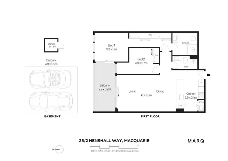 Floorplan of Homely apartment listing, 25/2 Henshall Way, Macquarie ACT 2614