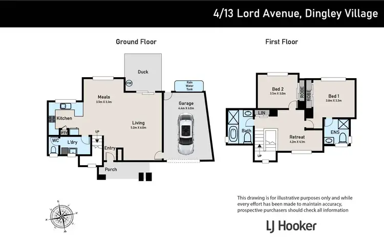 Floorplan of Homely townhouse listing, 3/13 Lord Avenue, Dingley Village VIC 3172