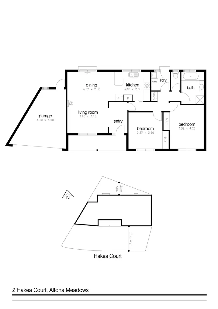Floorplan of Homely unit listing, 2 Hakea Court, Altona Meadows VIC 3028