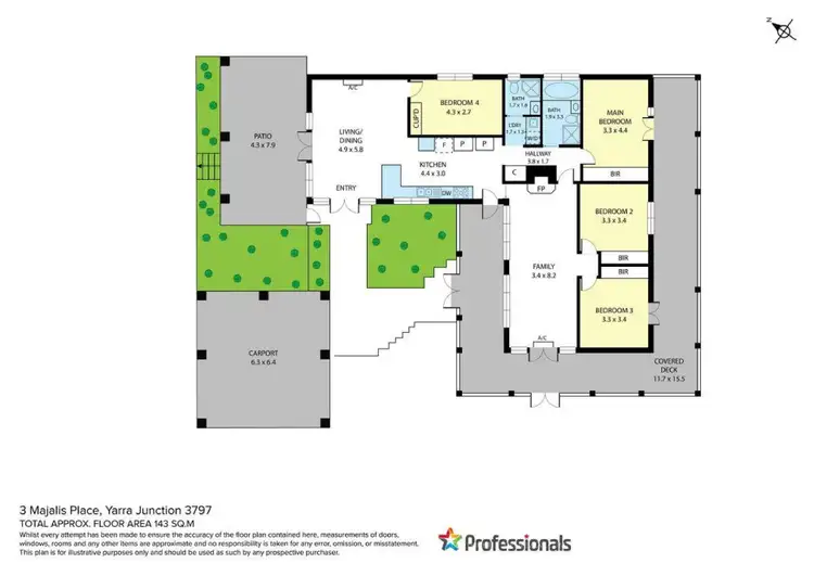 Floorplan of Homely house listing, 3 Majalis Place, Yarra Junction VIC 3797