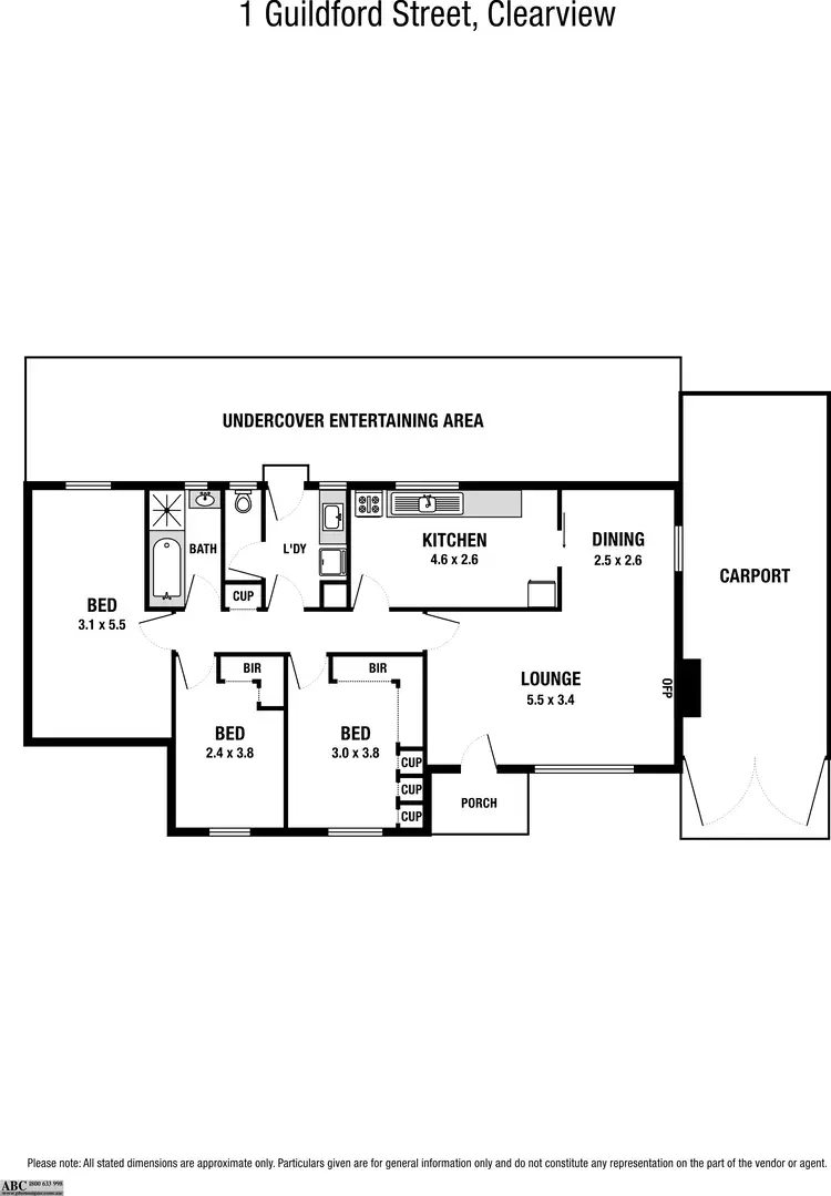 Floorplan of Homely house listing, 1 Guildford Street, Clearview SA 5085