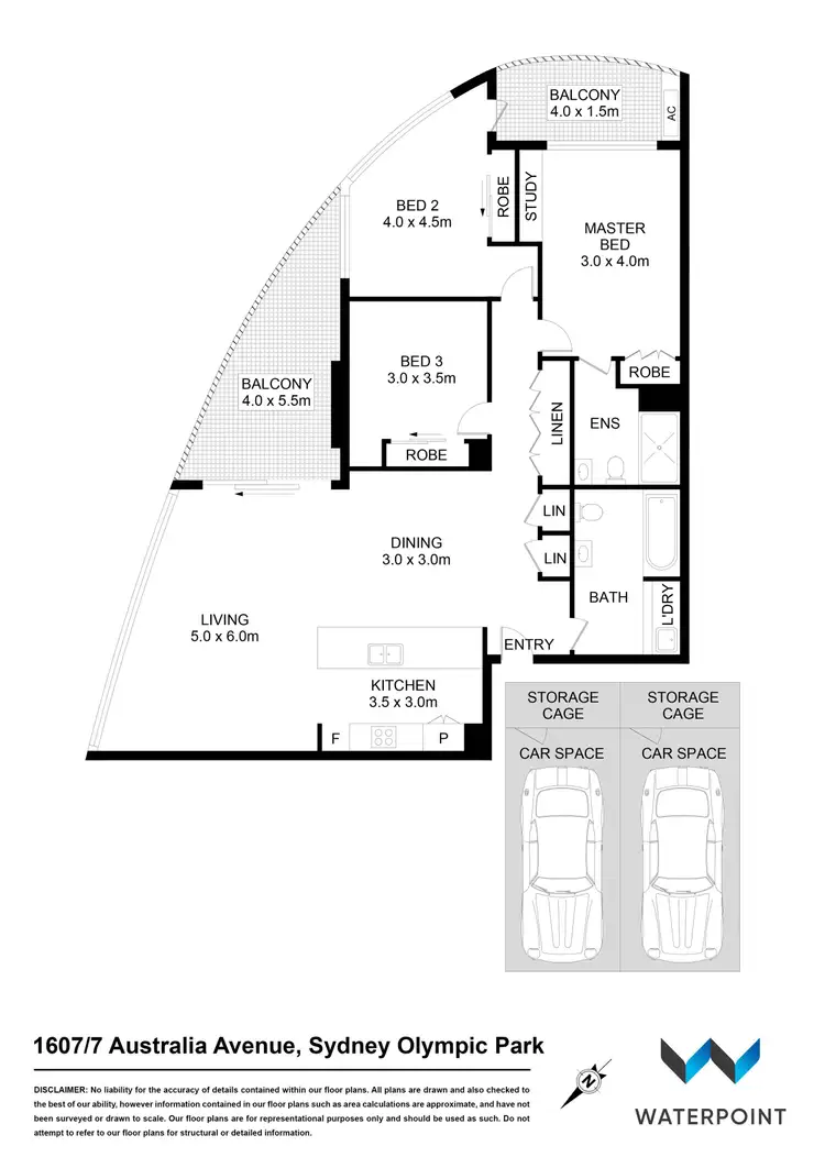 Floorplan of Homely apartment listing, 1607/7 Australia Avenue, Sydney Olympic Park NSW 2127