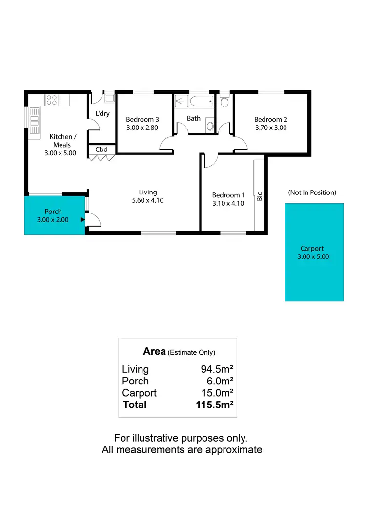 Floorplan of Homely unit listing, 1/65 Argyle Avenue, Marleston SA 5033