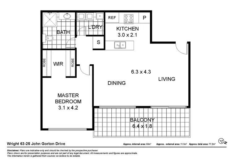 Floorplan of Homely unit listing, 63/25 John Gorton Drive, Wright ACT 2611