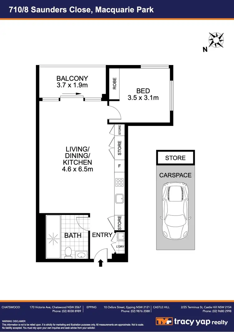 Floorplan of Homely apartment listing, 710/8 Saunders Close, Macquarie Park NSW 2113