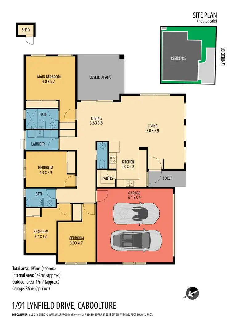 Floorplan of Homely semi-detached listing, 1/91 Lynfield Drive, Caboolture QLD 4510