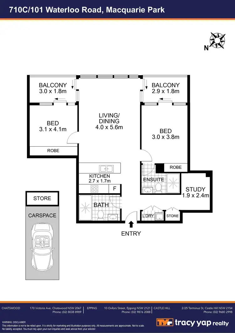 Floorplan of Homely apartment listing, 710C/101 Waterloo Road, Macquarie Park NSW 2113