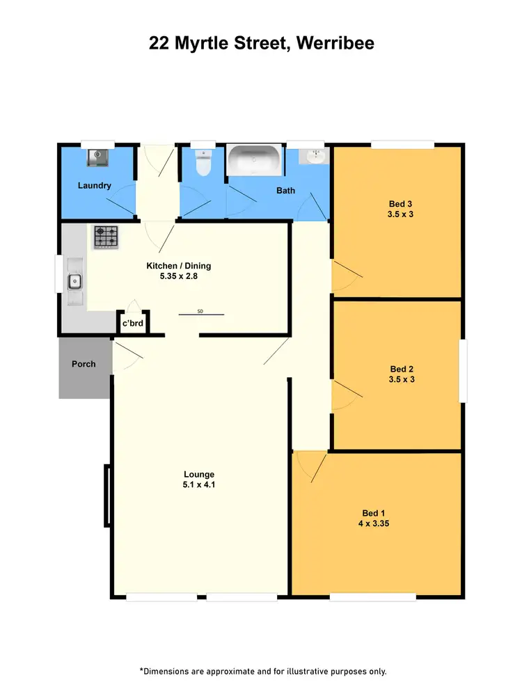 Floorplan of Homely house listing, 22 Myrtle Street, Werribee VIC 3030