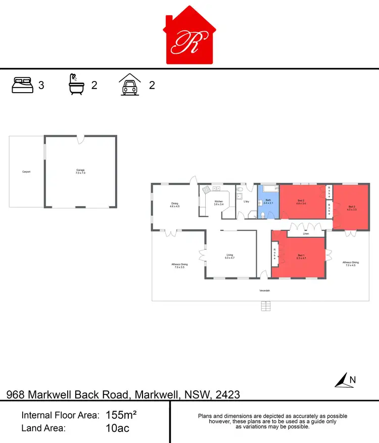 Floorplan of Homely rural property listing, 968 Markwell Back Road, Bulahdelah NSW 2423