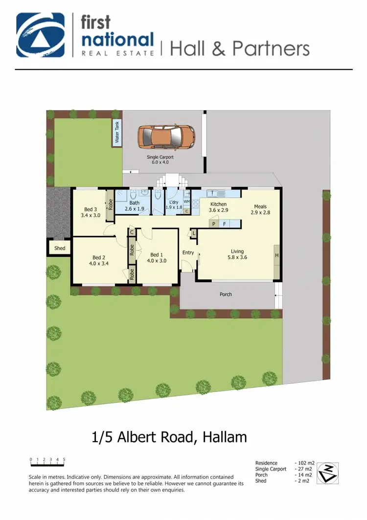 Floorplan of Homely unit listing, 1/5 Albert Road, Hallam VIC 3803