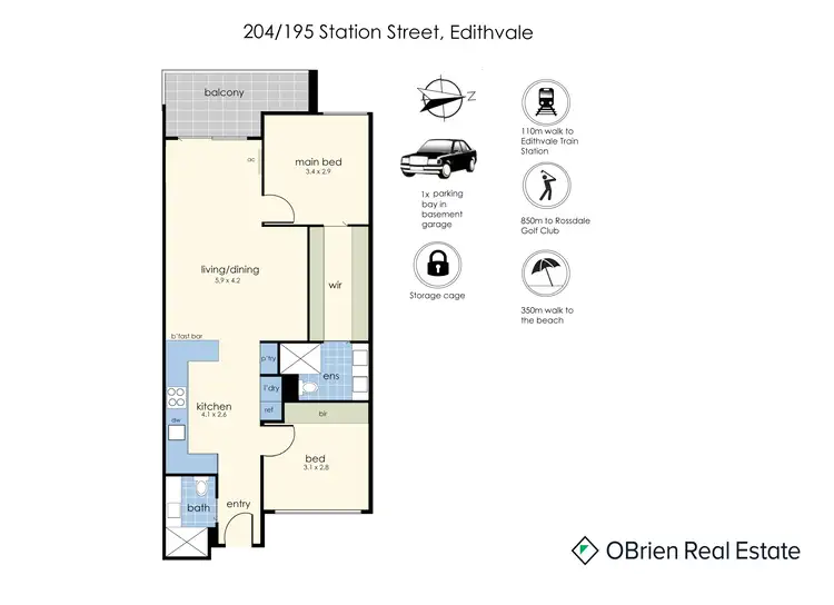 Floorplan of Homely apartment listing, 204/195 Station Street, Edithvale VIC 3196
