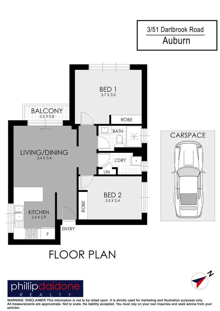 Floorplan of Homely apartment listing, 3/51 Dartbrook Road, Auburn NSW 2144