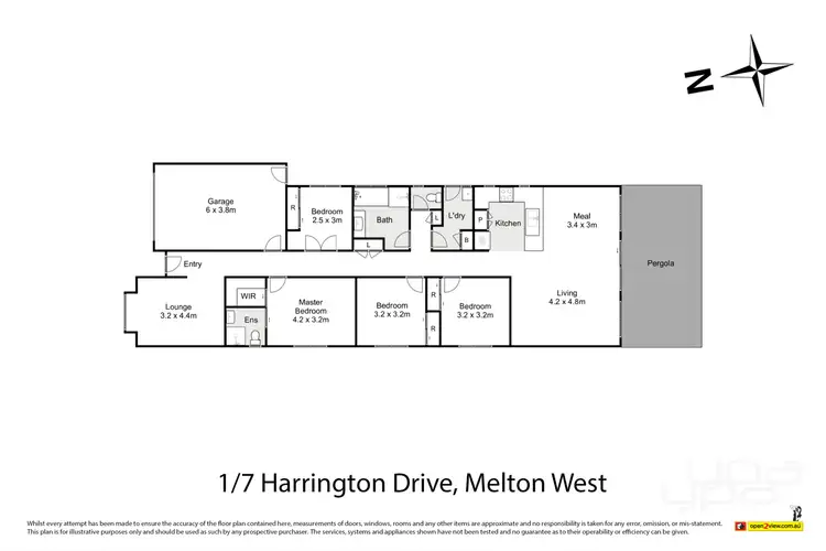 Floorplan of Homely unit listing, 1/7 Harrington Drive, Melton West VIC 3337
