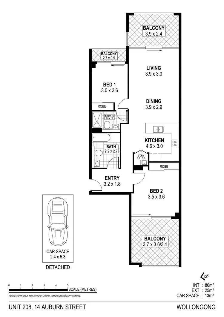 Floorplan of Homely unit listing, 208/14-18 Auburn Street, Wollongong NSW 2500
