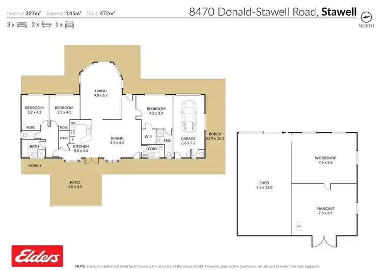 Floorplan of Homely house listing, 8470 Donald - Stawell Road, Stawell VIC 3380