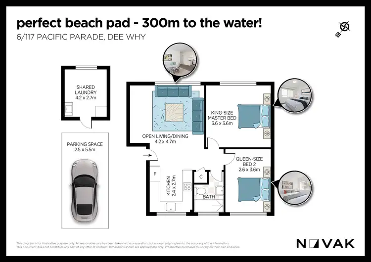 Floorplan of Homely apartment listing, 6/117 Pacific Parade, Dee Why NSW 2099