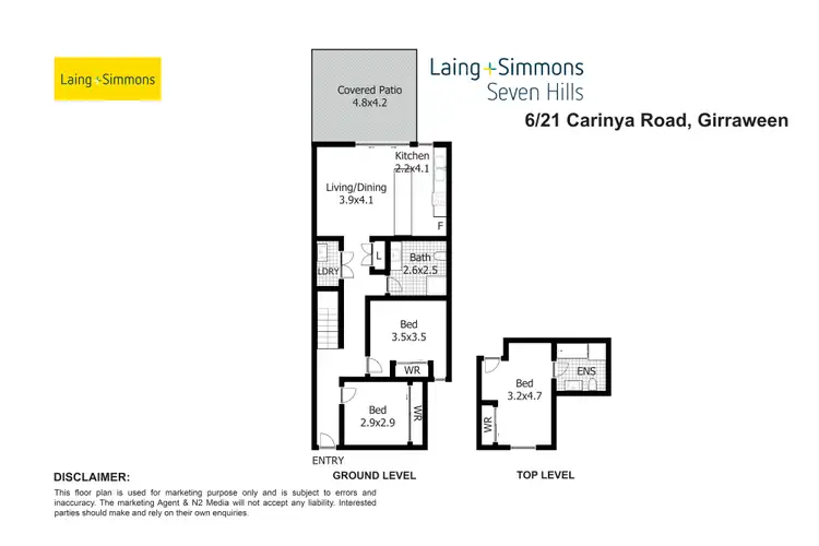 Floorplan of Homely townhouse listing, 6/21 Carinya Road, Girraween NSW 2145