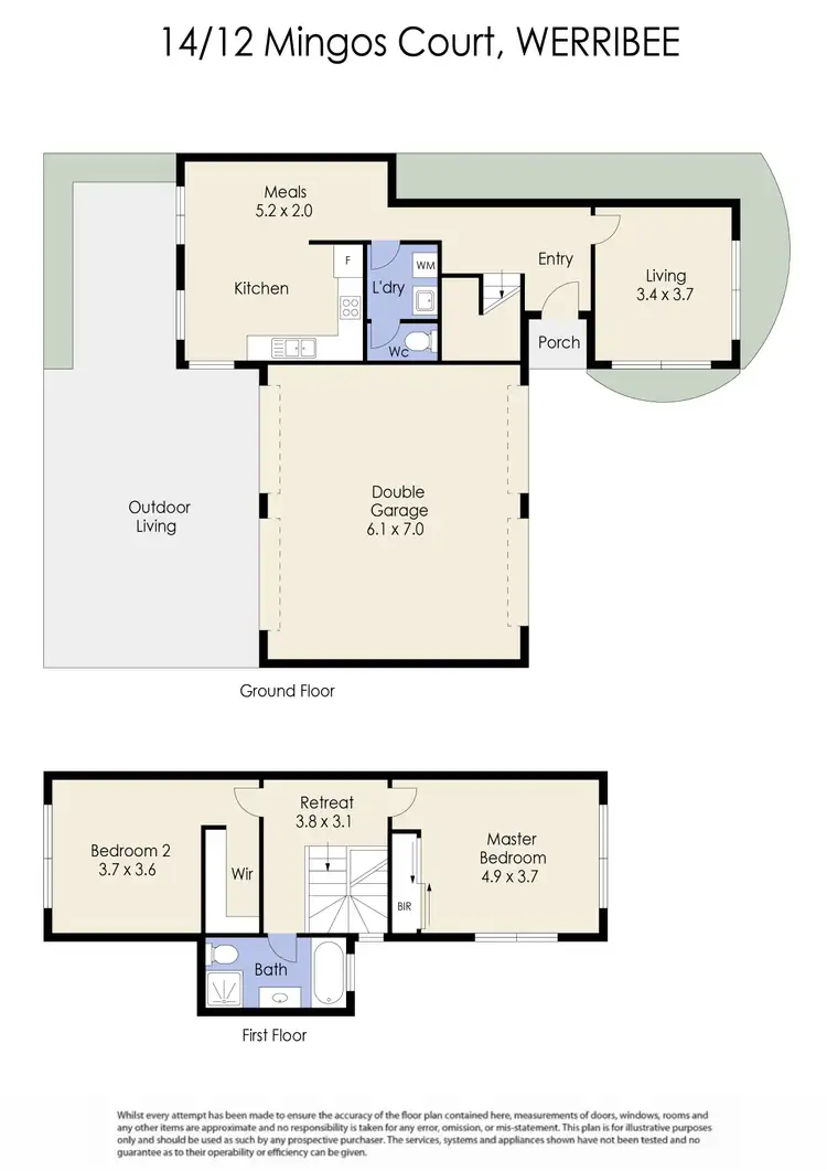 Floorplan of Homely townhouse listing, 14/12 Mingos Court, Werribee VIC 3030