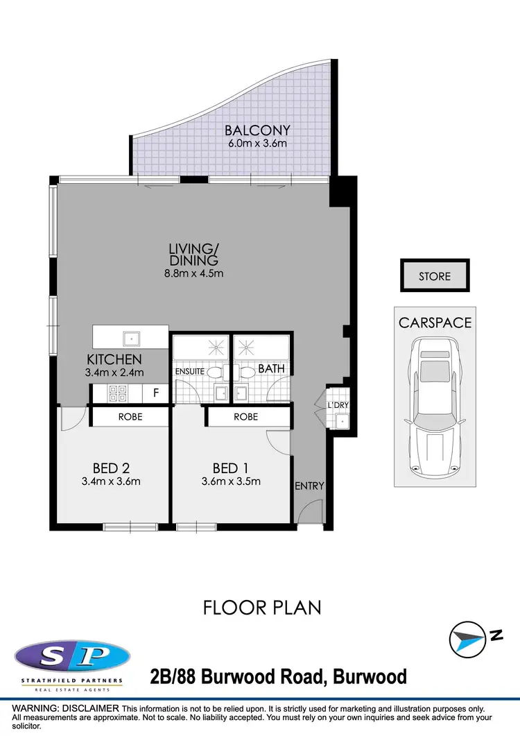 Floorplan of Homely apartment listing, 2B/88 Burwood Road, Burwood NSW 2134