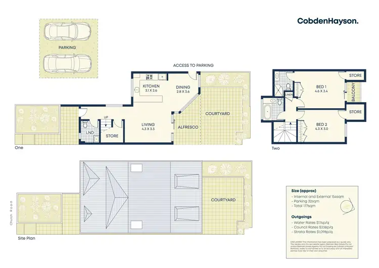 Floorplan of Homely townhouse listing, 2/43 Church Street, Lilyfield NSW 2040
