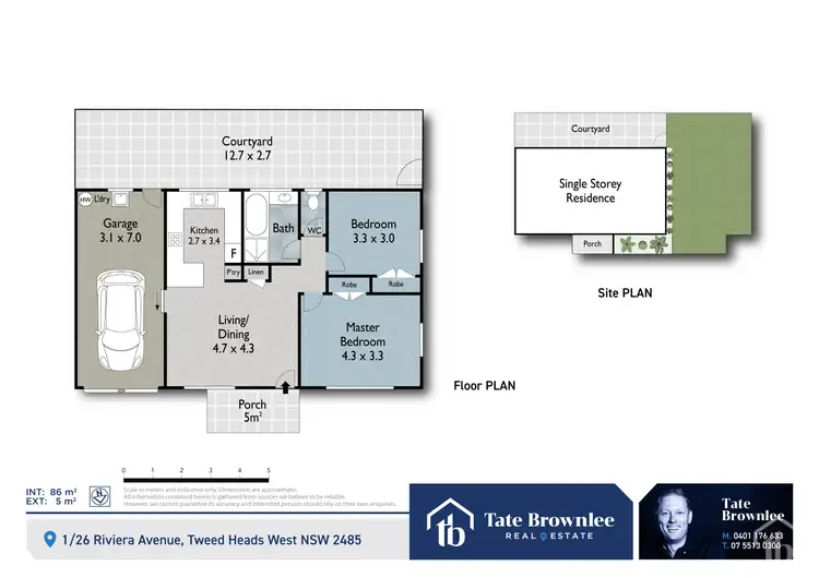 Floorplan of Homely semi-detached listing, 1/26 Riviera Avenue, Tweed Heads West NSW 2485