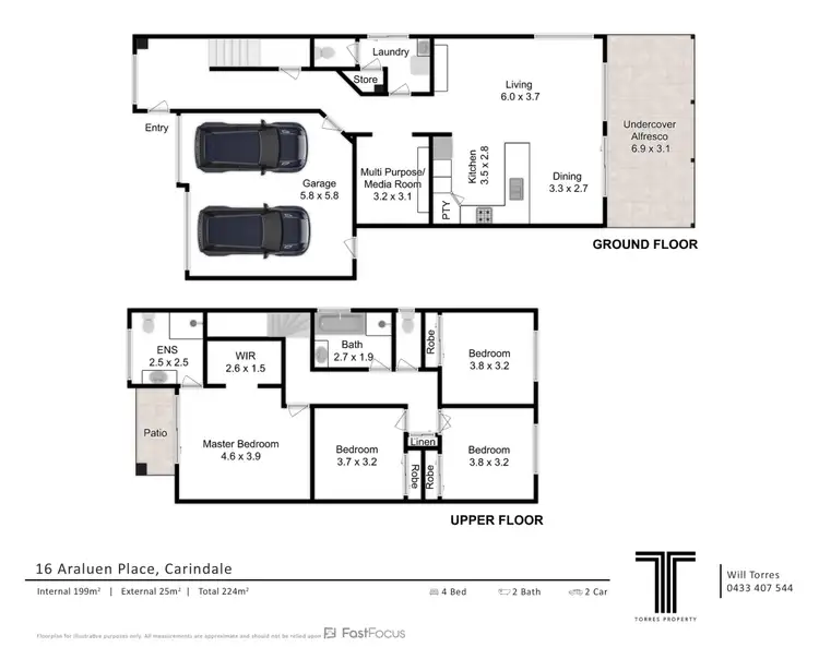 Floorplan of Homely house listing, 16 Araluen Place, Carindale QLD 4152