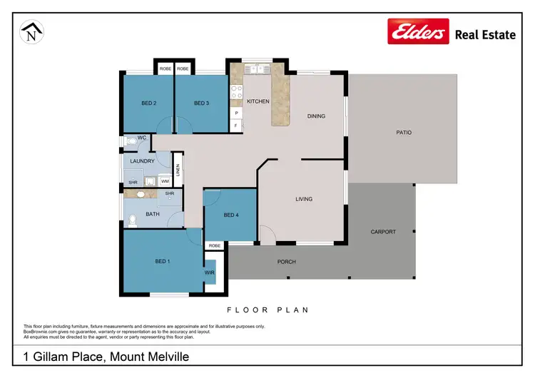Floorplan of Homely house listing, 1 Gillam Place, Mount Melville WA 6330