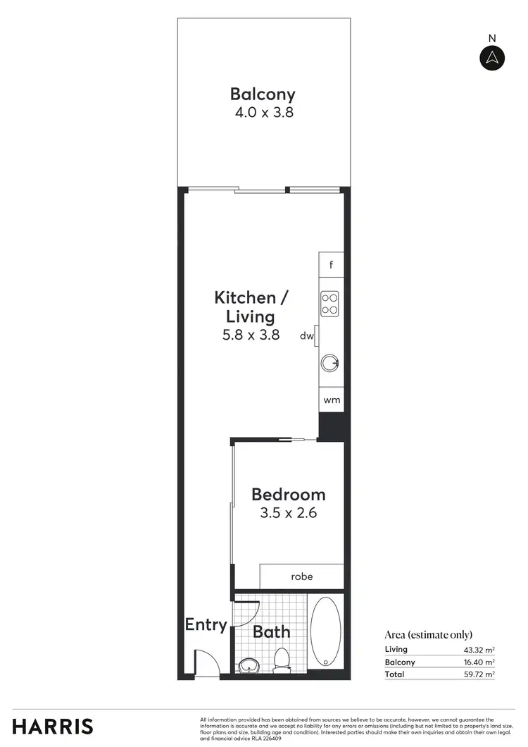 Floorplan of Homely apartment listing, 604/16 Holdfast Promenade, Glenelg SA 5045