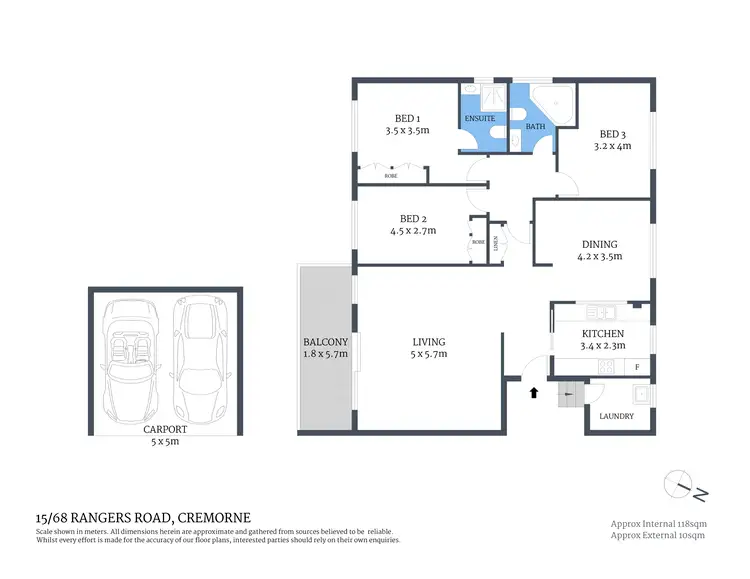 Floorplan of Homely unit listing, 15/68-70 Rangers Road, Cremorne NSW 2090