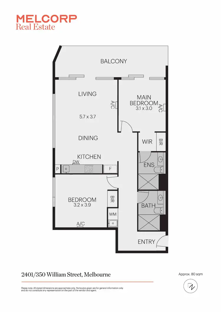Floorplan of Homely apartment listing, 2401/350 William Street, Melbourne VIC 3000