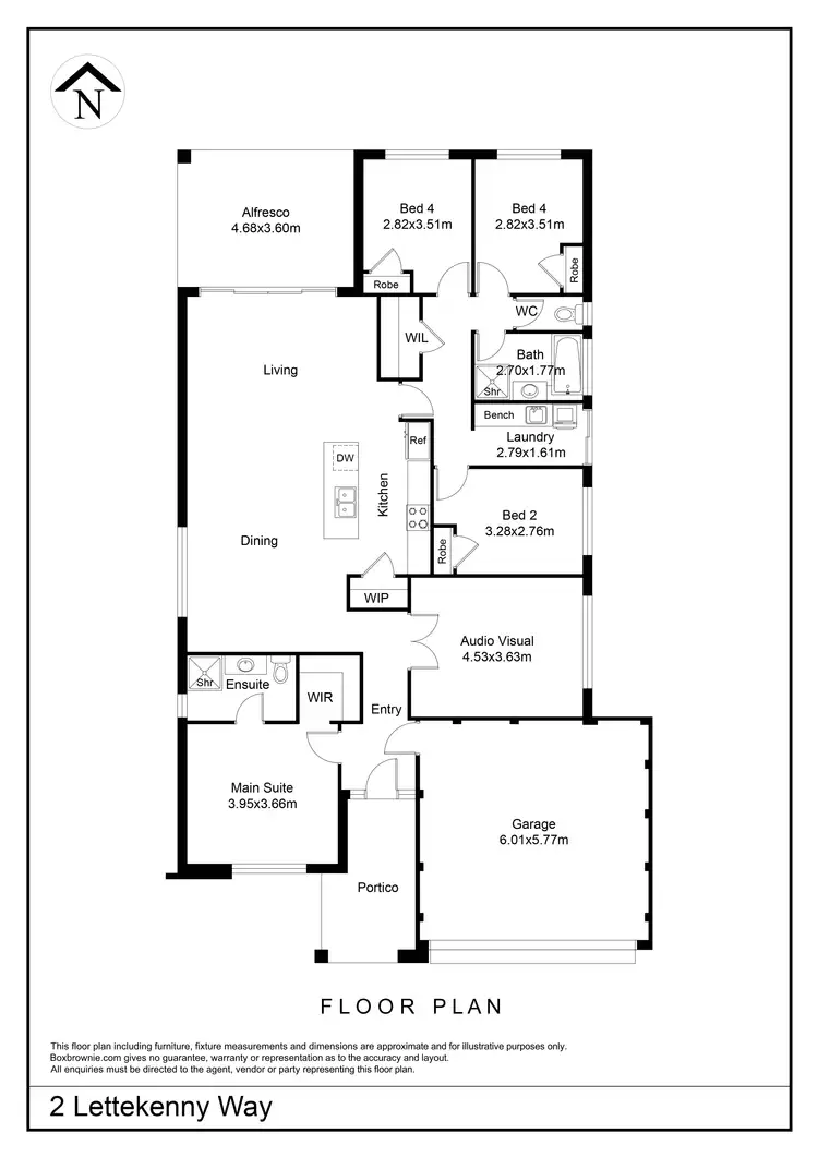 Floorplan of Homely house listing, 2 Letterkenny Way, Hilbert WA 6112