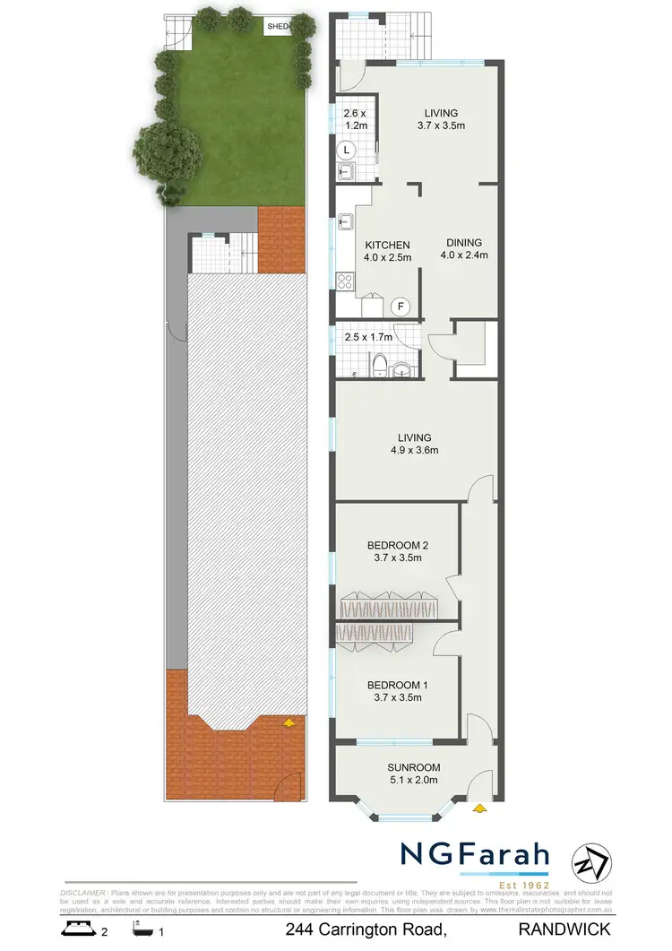Floorplan of Homely semi-detached listing, 244 Carrington Road, Randwick NSW 2031
