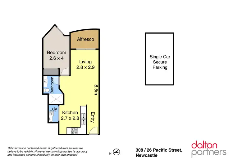 Floorplan of Homely apartment listing, 308/26 Pacific Street, Newcastle NSW 2300