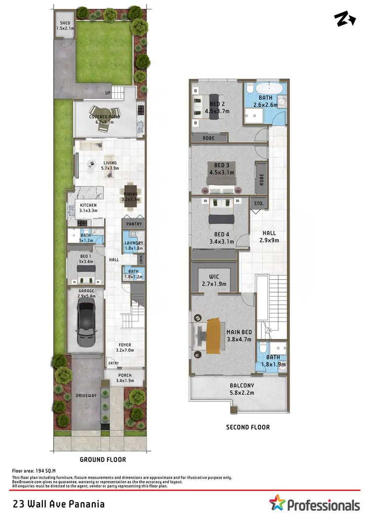 Floorplan of Homely semi-detached listing, 23 Wall Avenue, Panania NSW 2213