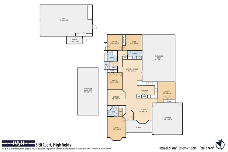 Floorplan of Homely house listing, 5 Eli Court, Highfields QLD 4352