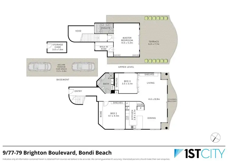 Floorplan of Homely apartment listing, 9/77-79 Brighton Boulevard, Bondi Beach NSW 2026