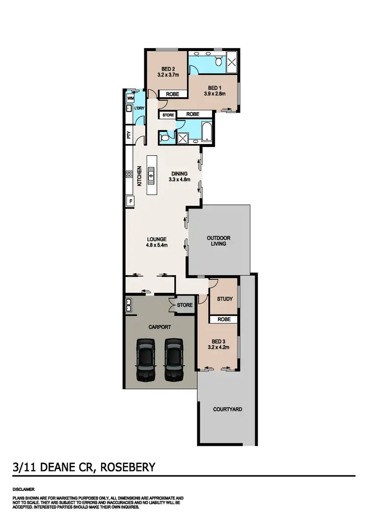 Floorplan of Homely unit listing, 3/11 Deane Crescent, Rosebery NT 832
