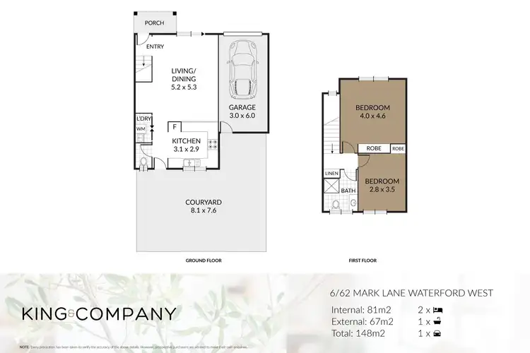 Floorplan of Homely townhouse listing, 6/62 Mark Lane, Waterford West QLD 4133