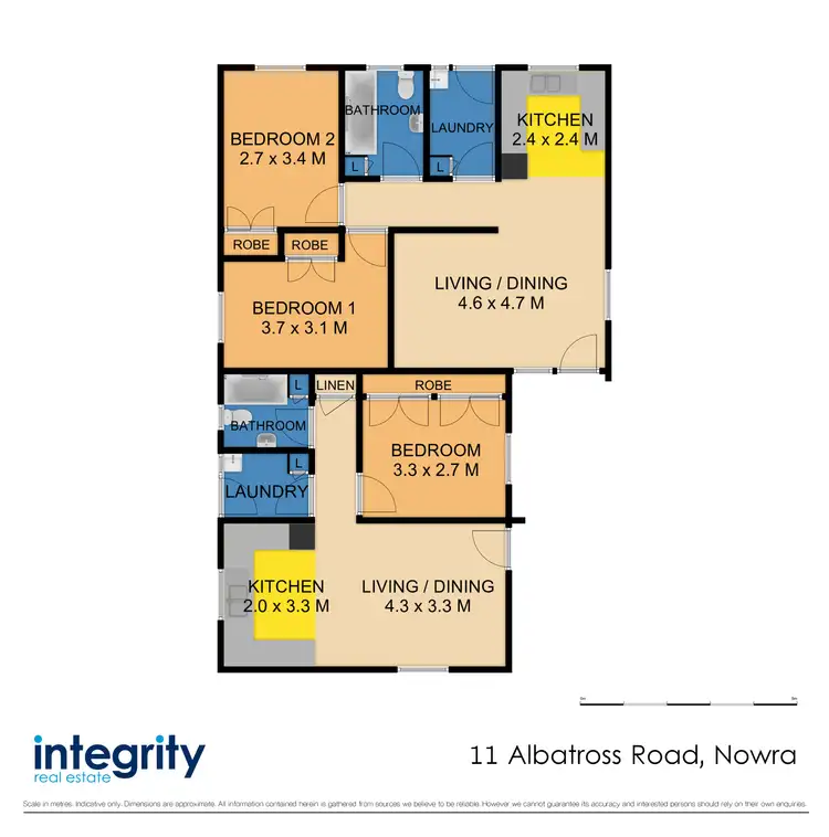 Floorplan of Homely semi-detached listing, 11 Albatross Road, Nowra NSW 2541