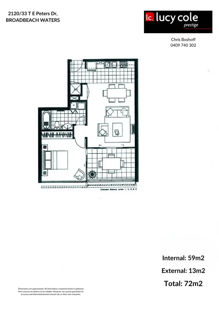 Floorplan of Homely apartment listing, 2120/33 T E Peters Drive, Broadbeach Waters QLD 4218