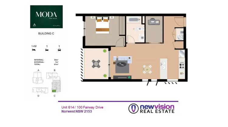 Floorplan of Homely unit listing, 614/100 Fairway Drive, Norwest NSW 2153