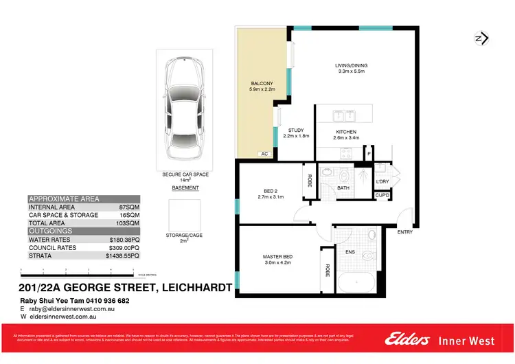 Floorplan of Homely apartment listing, 201/22a George Street, Leichhardt NSW 2040