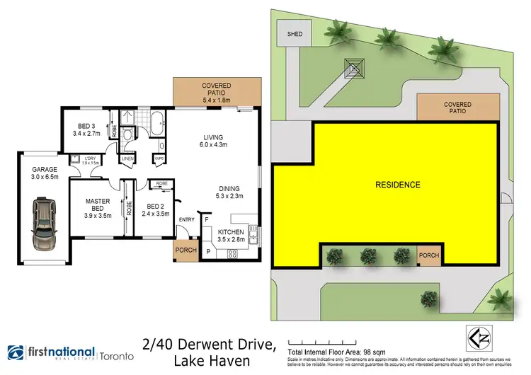 Floorplan of Homely semi-detached listing, 2/40 Derwent Drive, Lake Haven NSW 2263