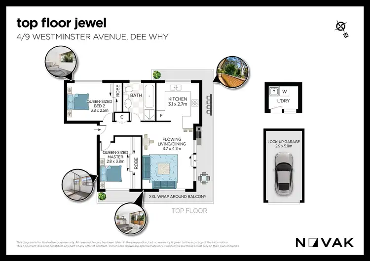 Floorplan of Homely apartment listing, 4/9 Westminster Avenue, Dee Why NSW 2099
