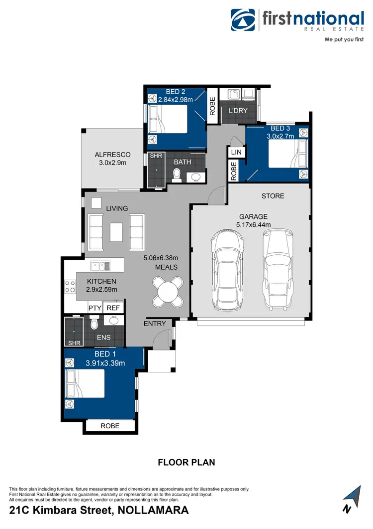 Floorplan of Homely villa listing, 21C Kimbara Street, Nollamara WA 6061