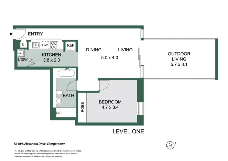 Floorplan of Homely apartment listing, 5110/8 Alexandra Drive, Camperdown NSW 2050