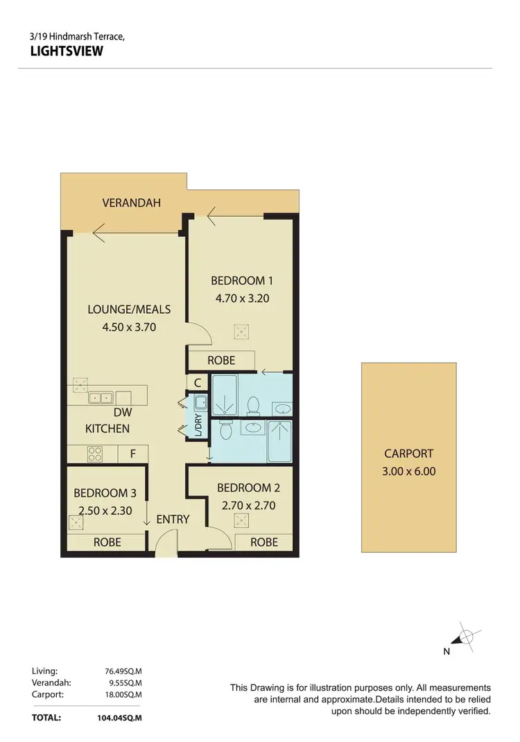 Floorplan of Homely unit listing, 3/19 Hindmarsh Terrace, Lightsview SA 5085