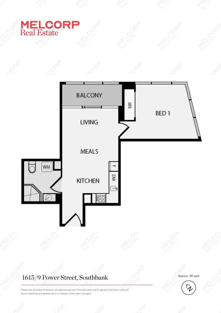 Floorplan of Homely apartment listing, 1615/9 Power Street, Southbank VIC 3006