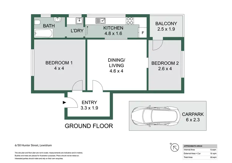 Floorplan of Homely unit listing, 6/50 Hunter Street, Lewisham NSW 2049